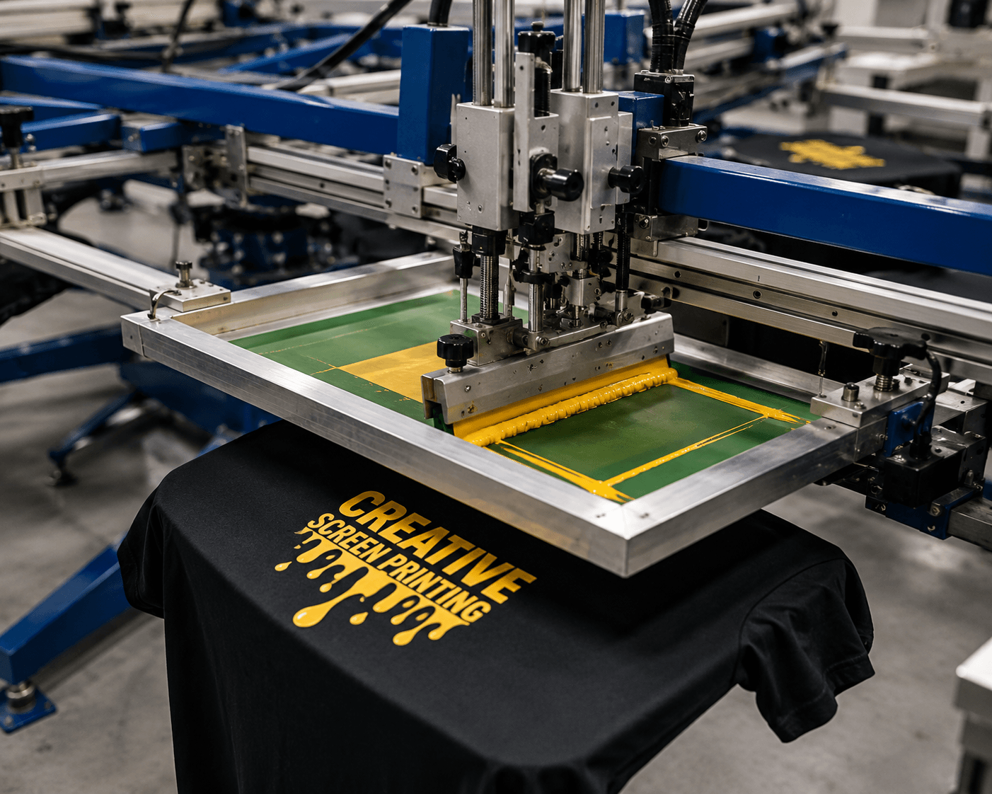 Screen printing process at Ali Abbas Traders